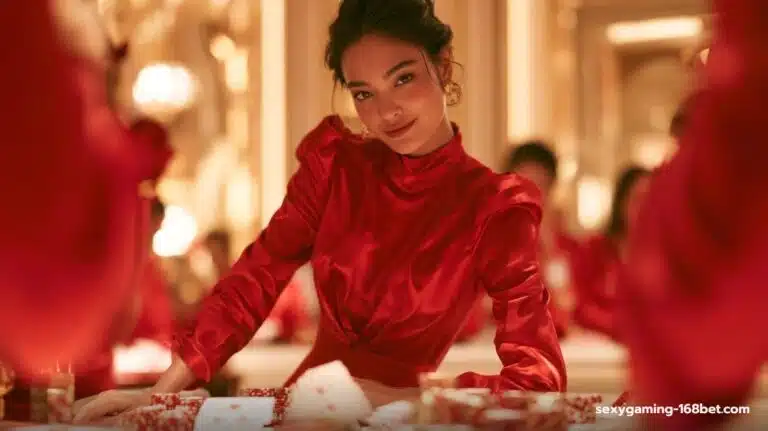 ดีลเลอร์ Sexy Baccarat ยิ้มขณะแจกไพ่